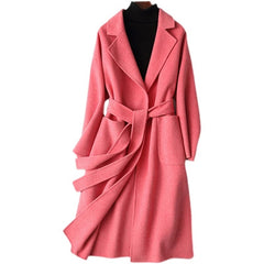 Cashmere Double-sided Wool Pure Color Slim Fashion Coat