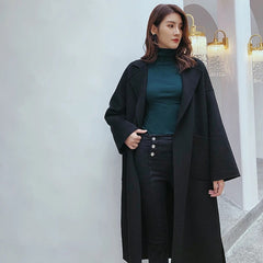 Cashmere Double-sided Wool Pure Color Slim Fashion Coat