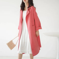 Cashmere Double-sided Wool Pure Color Slim Fashion Coat
