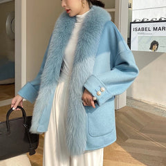 Cashmere Jacket with Natural Fox fur collar Overwear