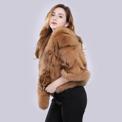 Casual Authentic Genuine Warm Fox Fur Shawl