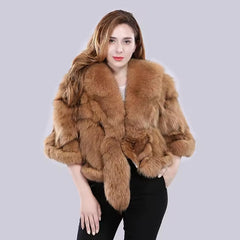 Casual Authentic Genuine Warm Fox Fur Shawl