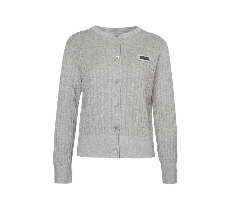 Casual Beading Silk Linen Knitted Single Breasted Cardigan Sweater