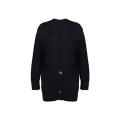 Casual Beading Single Breasted Long Sleeve Silk Wool Knitted Sweater