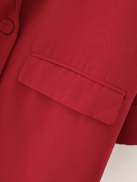 Casual Blazers Turndown Collar Long Sleeve Cotton