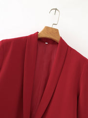 Casual Blazers Turndown Collar Long Sleeve Cotton