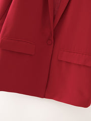 Casual Blazers Turndown Collar Long Sleeve Cotton