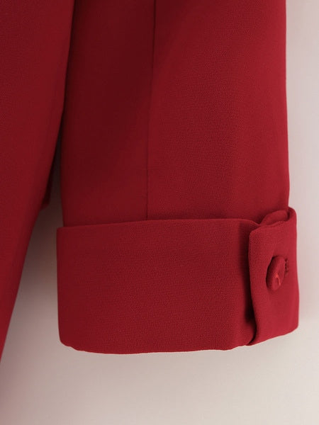 Casual Blazers Turndown Collar Long Sleeve Cotton
