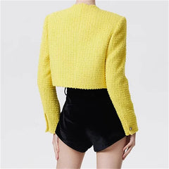 Casual Button Decoration Double breasted slim long sleeved jacket