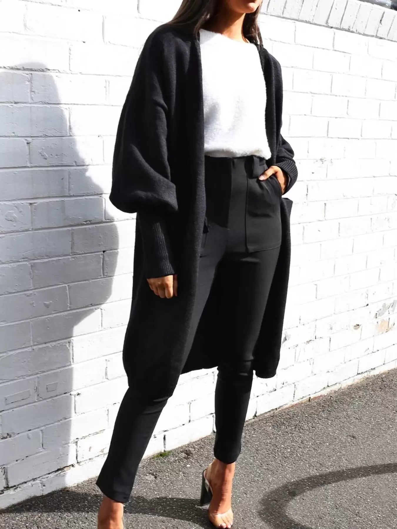 Casual Cardigans Acrylic Solid Color Long Sleeves Daily Casual Sweaters