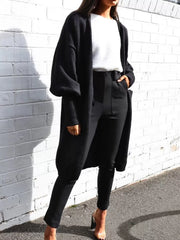 Casual Cardigans Acrylic Solid Color Long Sleeves Daily Casual Sweaters