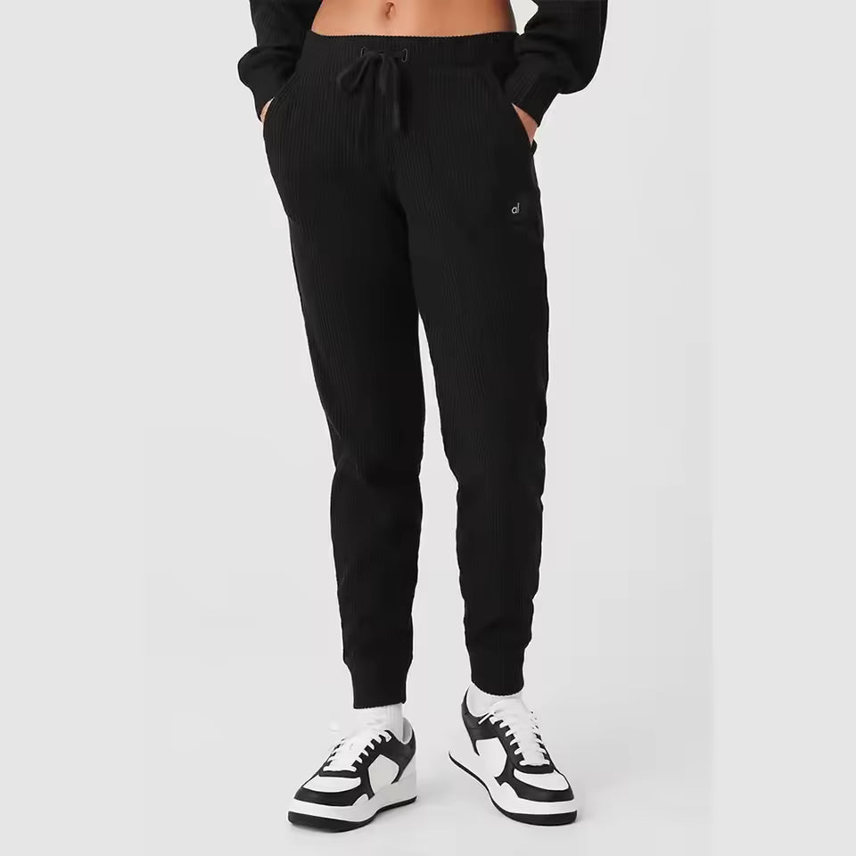 Casual Comfortable Short Waist Hooded Sweatshirt And Pant Two-piece Set
