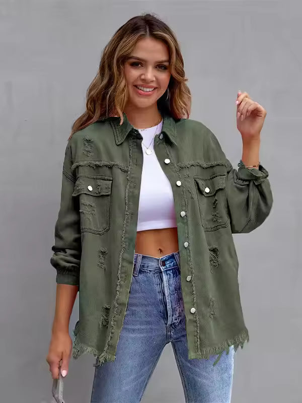 Casual Cross-Border Single Breasted Button Street Wear Denim Jacket