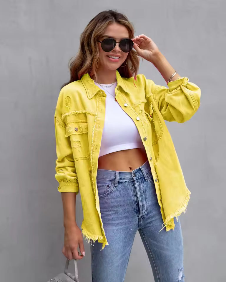 Casual Cross-Border Single Breasted Button Street Wear Denim Jacket