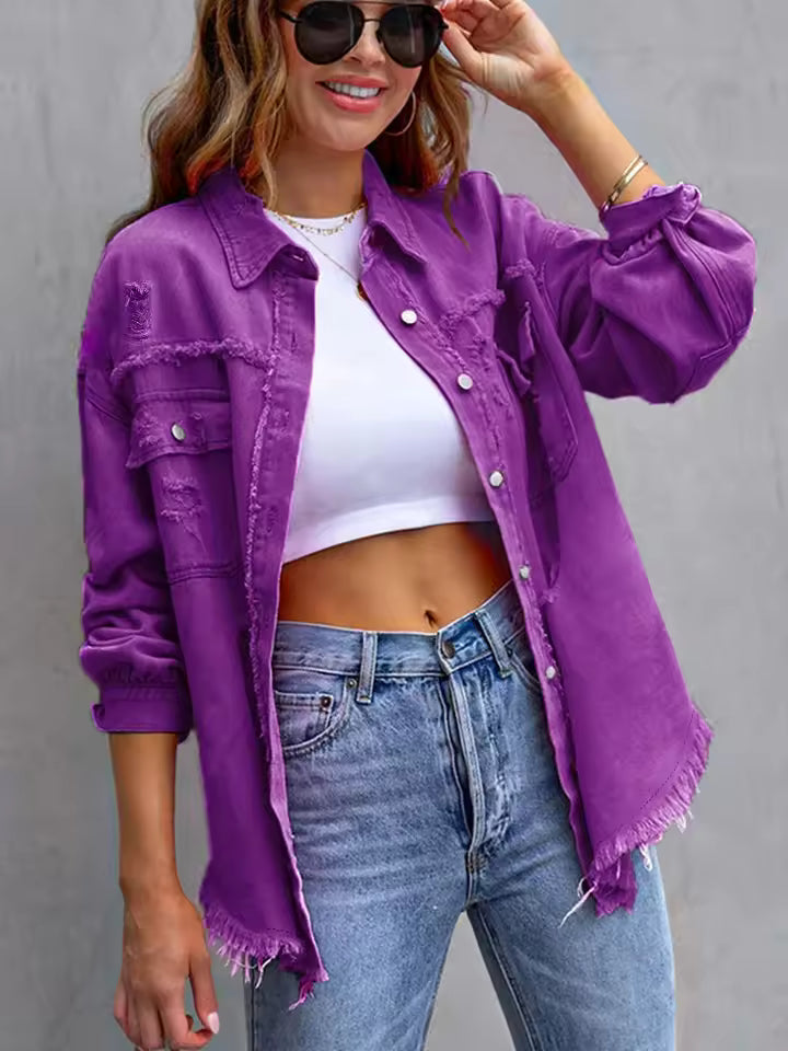 Casual Cross-Border Single Breasted Button Street Wear Denim Jacket