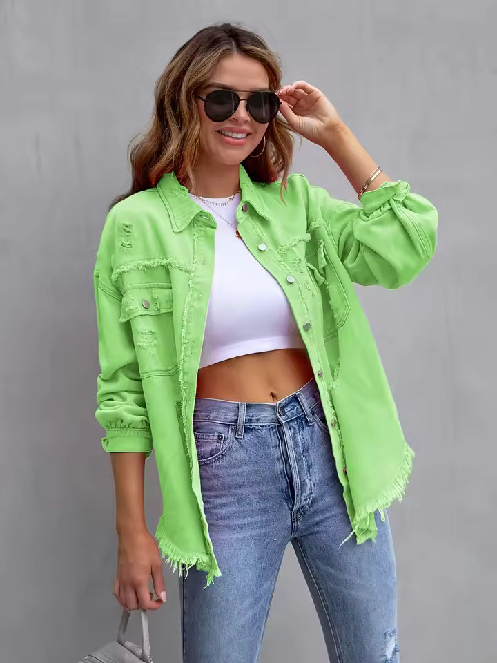 Casual Cross-Border Single Breasted Button Street Wear Denim Jacket