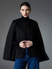 Casual Designed Neckline Butterfly Long Sleeve Daily Casual Poncho Cape