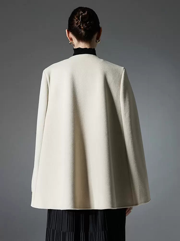 Casual Designed Neckline Butterfly Long Sleeve Daily Casual Poncho Cape