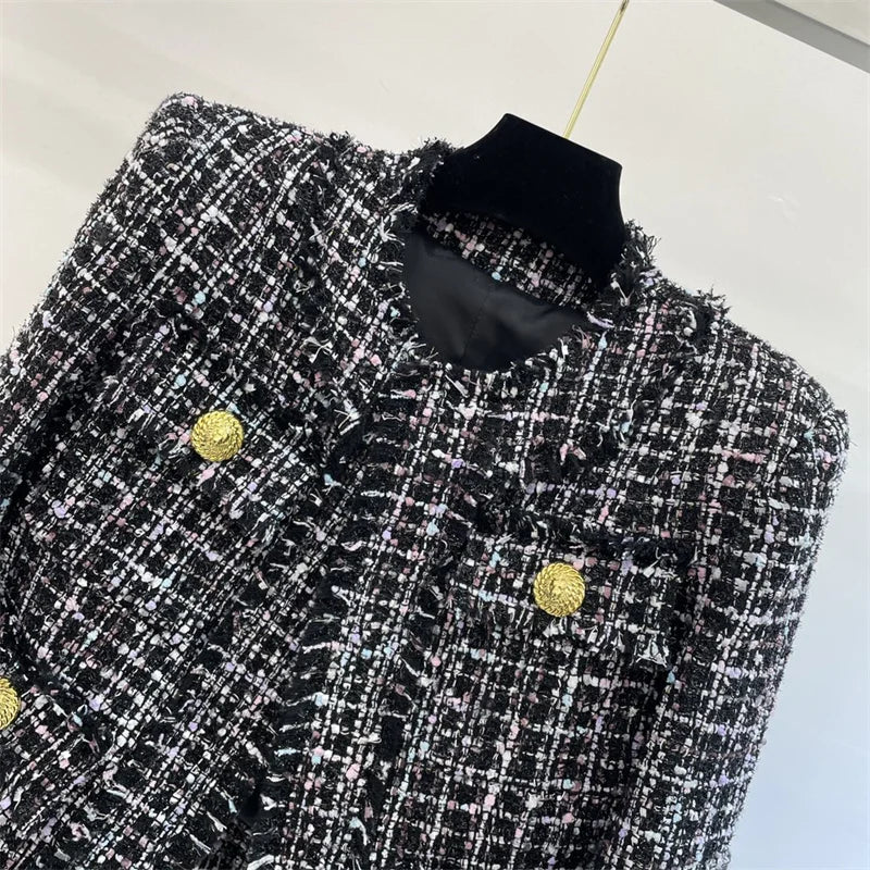 Casual Double breasted Metal button decoration slim fit long sleeved outerwears jacket