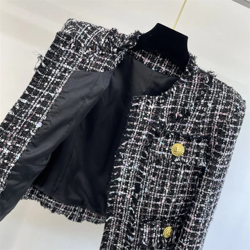 Casual Double breasted Metal button decoration slim fit long sleeved outerwears jacket