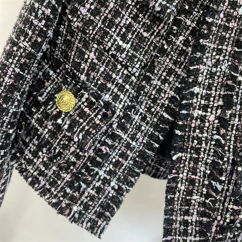 Casual Double breasted Metal button decoration slim fit long sleeved outerwears jacket