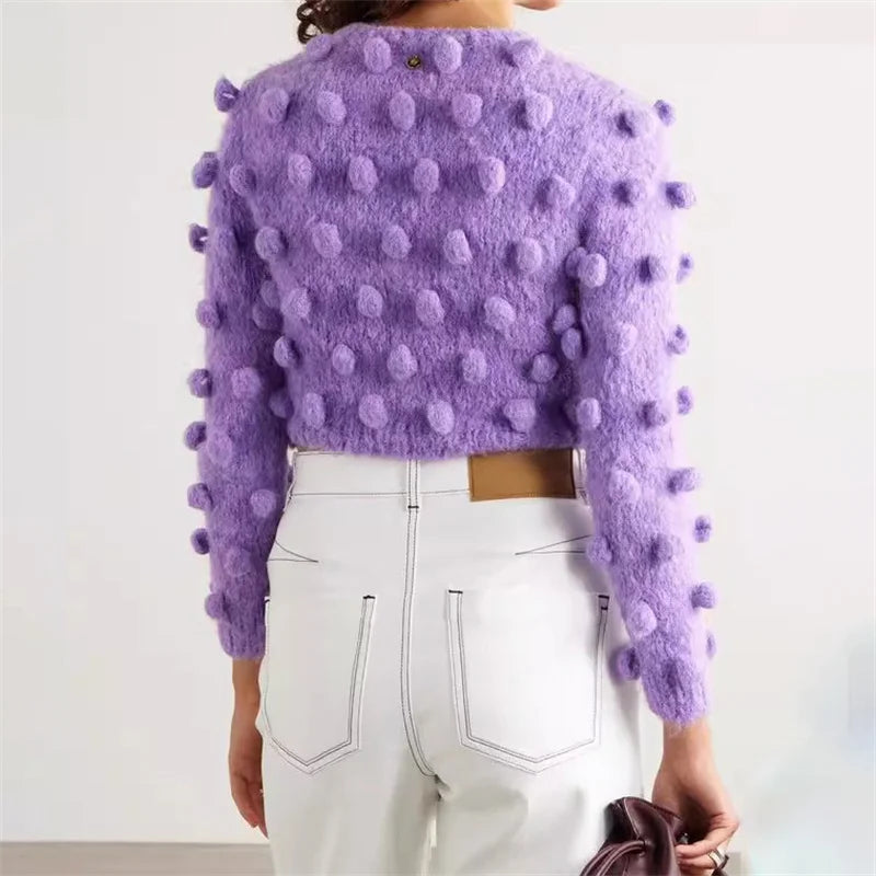 Casual round neck pullover wool blend long sleeved knitwear slim fit sweater