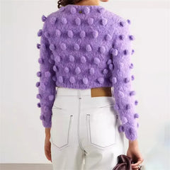 Casual round neck pullover wool blend long sleeved knitwear slim fit sweater