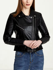 Casual Faux PU Leather Long-sleeve Windproof Waterproof Jacket