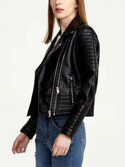 Casual Faux PU Leather Long-sleeve Windproof Waterproof Jacket
