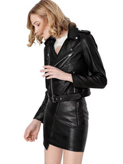 Casual Faux PU Leather Full Sleeve Lapel Street Wear Zipper Jacket