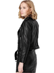 Casual Faux PU Leather Full Sleeve Lapel Street Wear Zipper Jacket