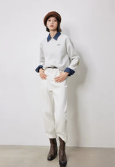 Casual Flower Patchwork Sleeve Round Neck Hoodie