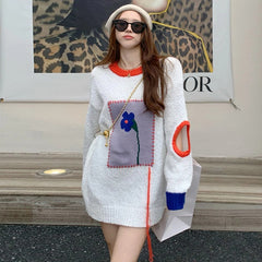 Casual Full Sleeve O-Neck Loose Sweater