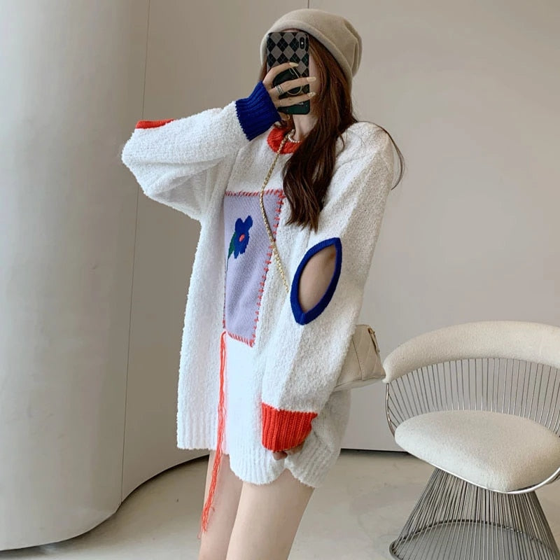 Casual Full Sleeve O-Neck Loose Sweater