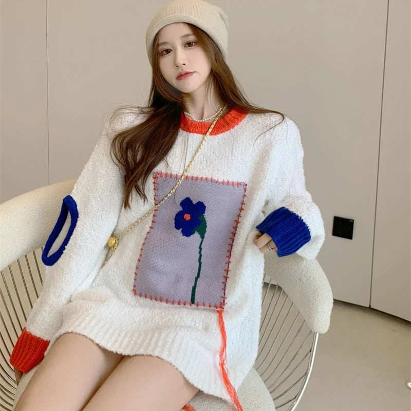 Casual Full Sleeve O-Neck Loose Sweater