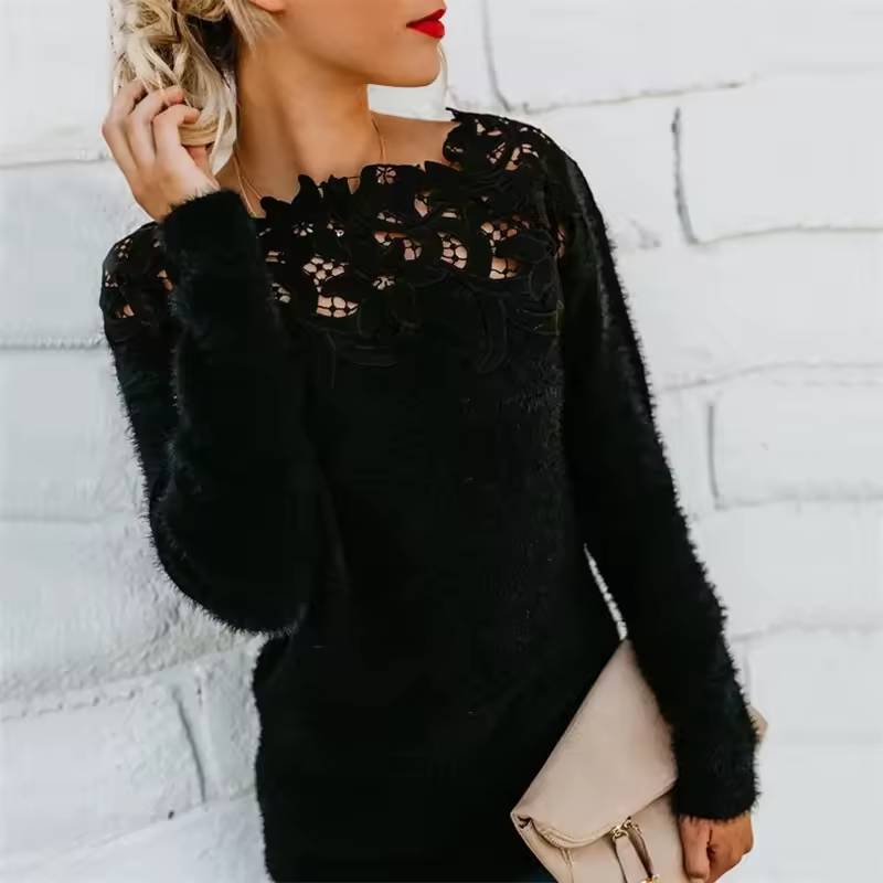 Casual Full Sleeve O-Neck Solid Pullover Warm Knit Sweater