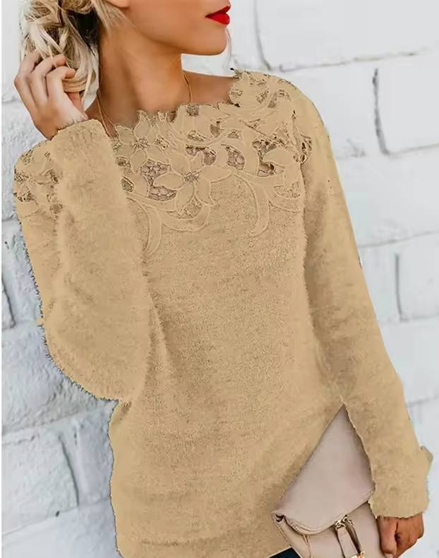 Casual Full Sleeve O-Neck Solid Pullover Warm Knit Sweater