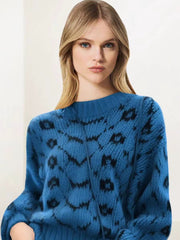 Casual Geometric O Neck Long Sleeve Retro Office Lady Pullover Sweater