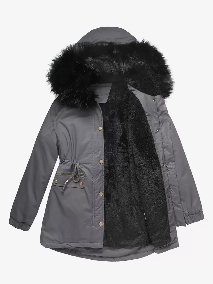 Casual High Collar Pockets Long Sleeve Natural Waist Jacket Outerwear