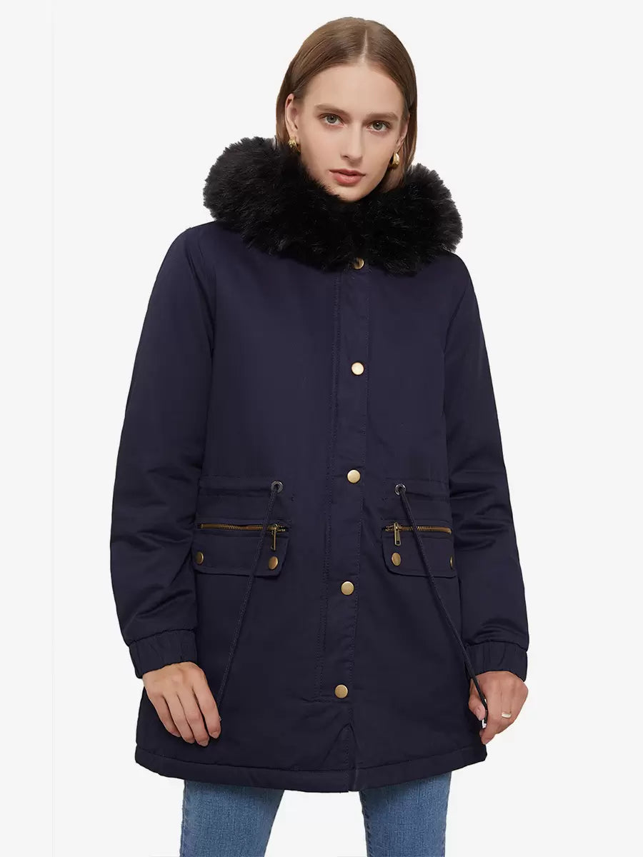Casual High Collar Pockets Long Sleeve Natural Waist Jacket Outerwear
