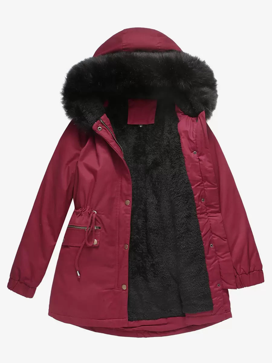 Casual High Collar Pockets Long Sleeve Natural Waist Jacket Outerwear