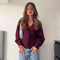 Casual Knitted Mini Skirt Long Sleeve Sweater 2 Pieces Suits