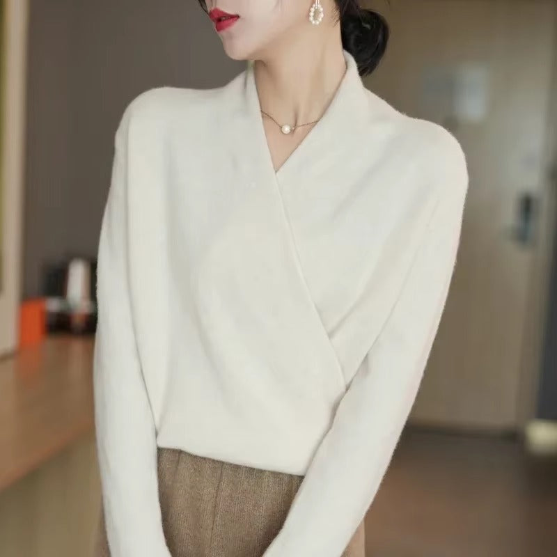 Casual Knitted Pullover V-Neck Cashmere Loose Sweater