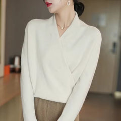 Casual Knitted Pullover V-Neck Cashmere Loose Sweater