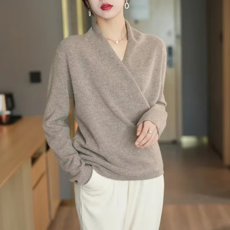 Casual Knitted Pullover V-Neck Cashmere Loose Sweater