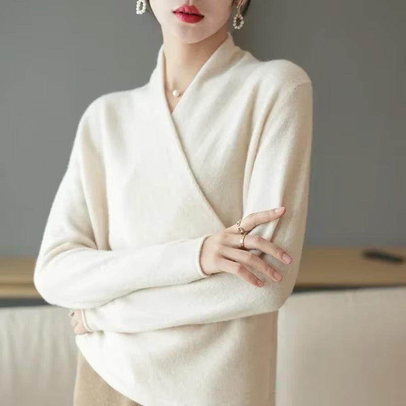Casual Knitted Pullover V-Neck Cashmere Loose Sweater