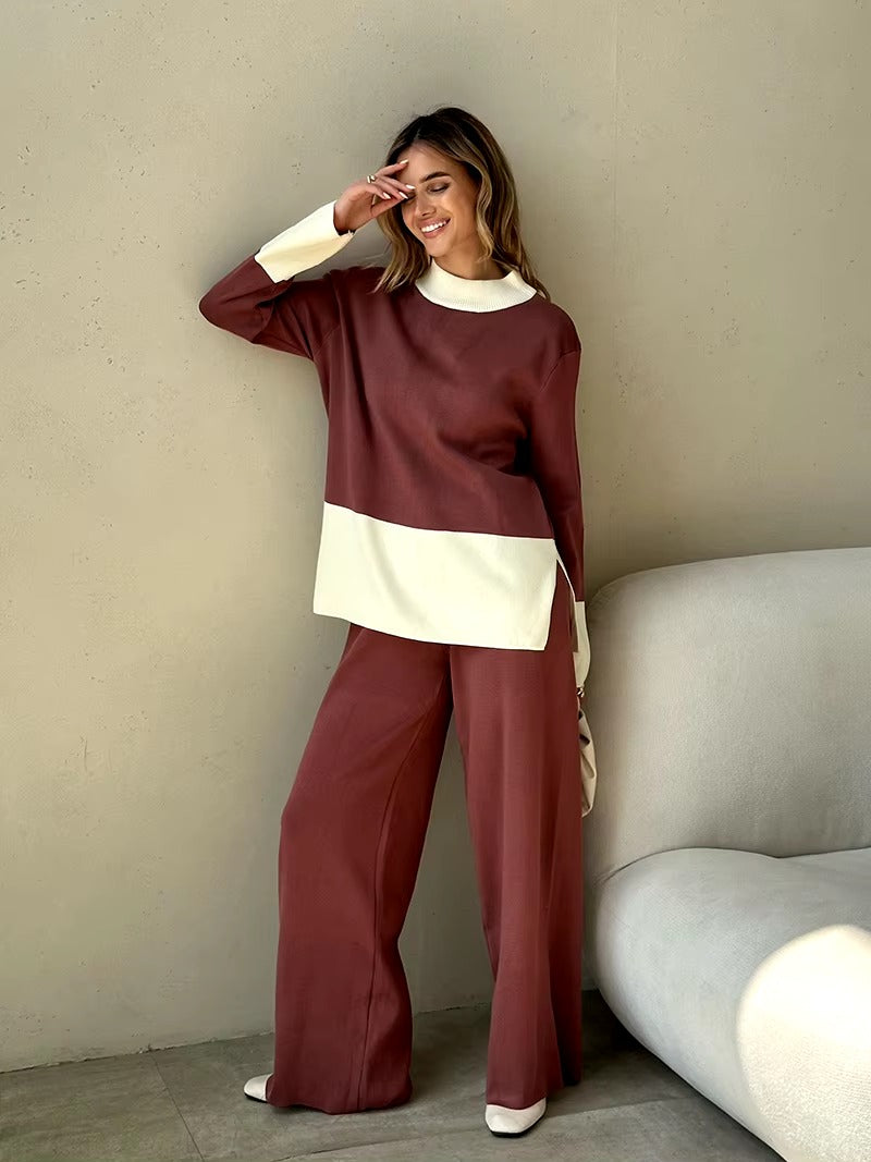 Casual Knitted Sweater Matching Sets Two Piece Set