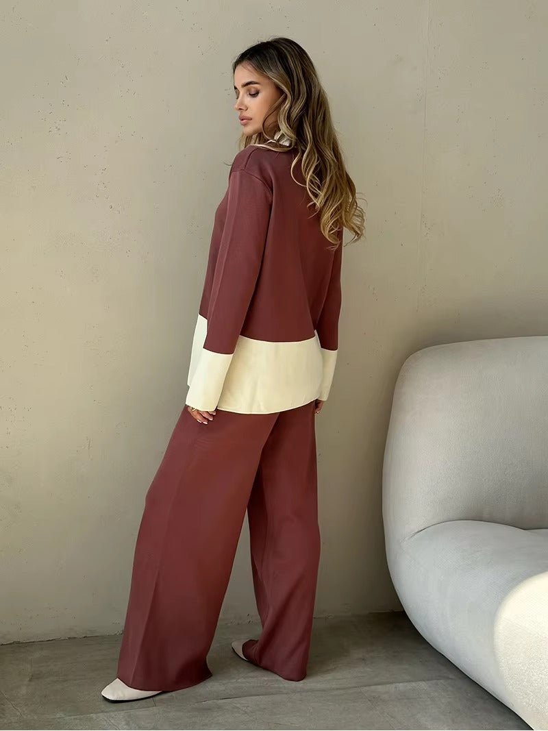 Casual Knitted Sweater Matching Sets Two Piece Set