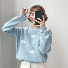 Casual Knitting Fashionable Pullovers O-Neck Sweaters