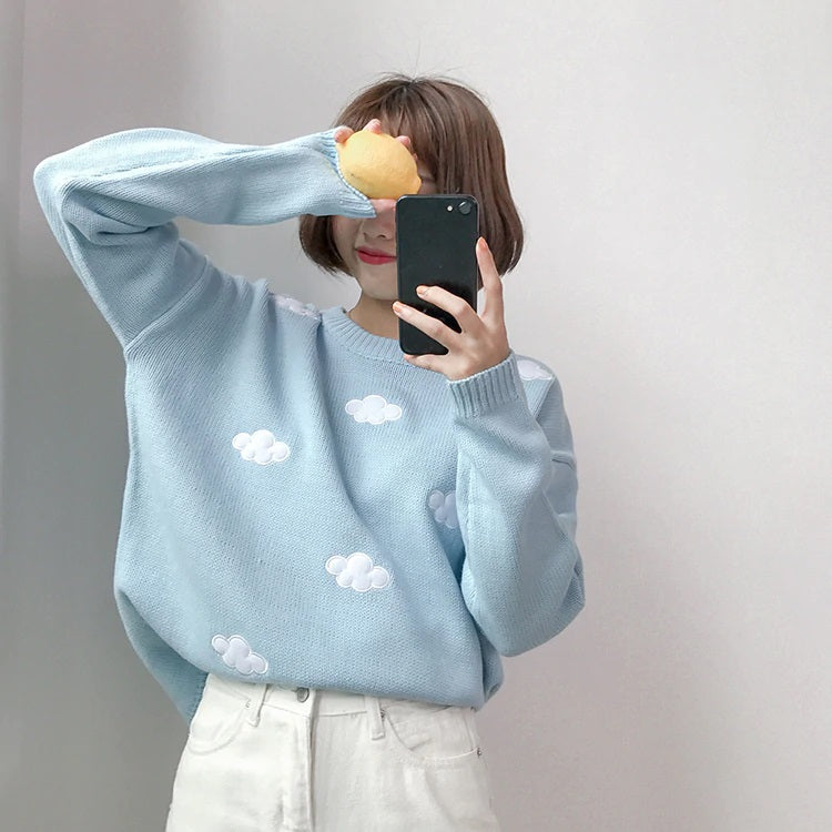 Casual Knitting Fashionable Pullovers O-Neck Sweaters